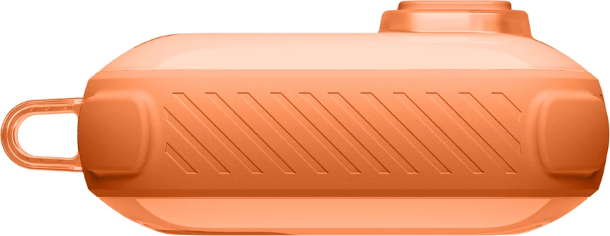 Mbështjellës për kufje, AmazingThing, Titan Pro Mag Case Clear për AirPods Pro 3, me karabiner, kompatibil me karikim wireless, portë me bllokim të brendshëm, port kundër goditjeve PC/TPU, portokalli