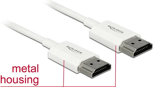 Kabllo HDMI DeLOCK 85139, 4.5m, 4K 60Hz, High Speed me Ethernet/ARC, e bardhë