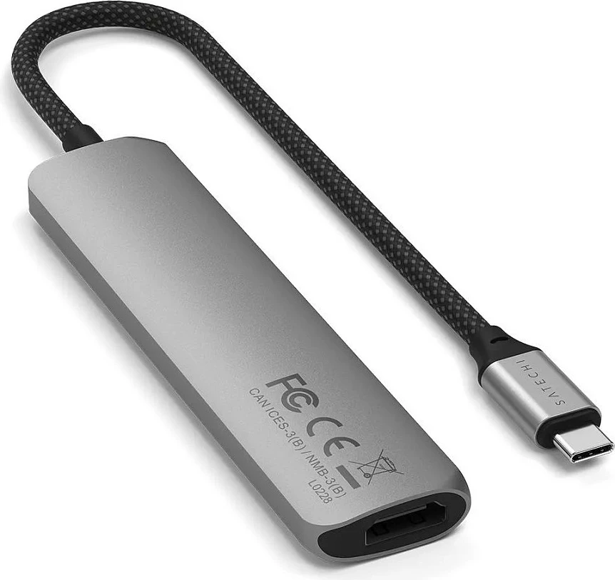 Hub USB‑C Satechi ST-P6SM, adapter 6-në-1, HDMI/2x USB-A/SD/microSD/USB-C, Space Gray