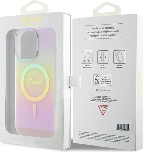 Mbështjellës Guess GUHMP15XHITSP për iPhone 15 Pro Max 6.7", MagSafe, rozë