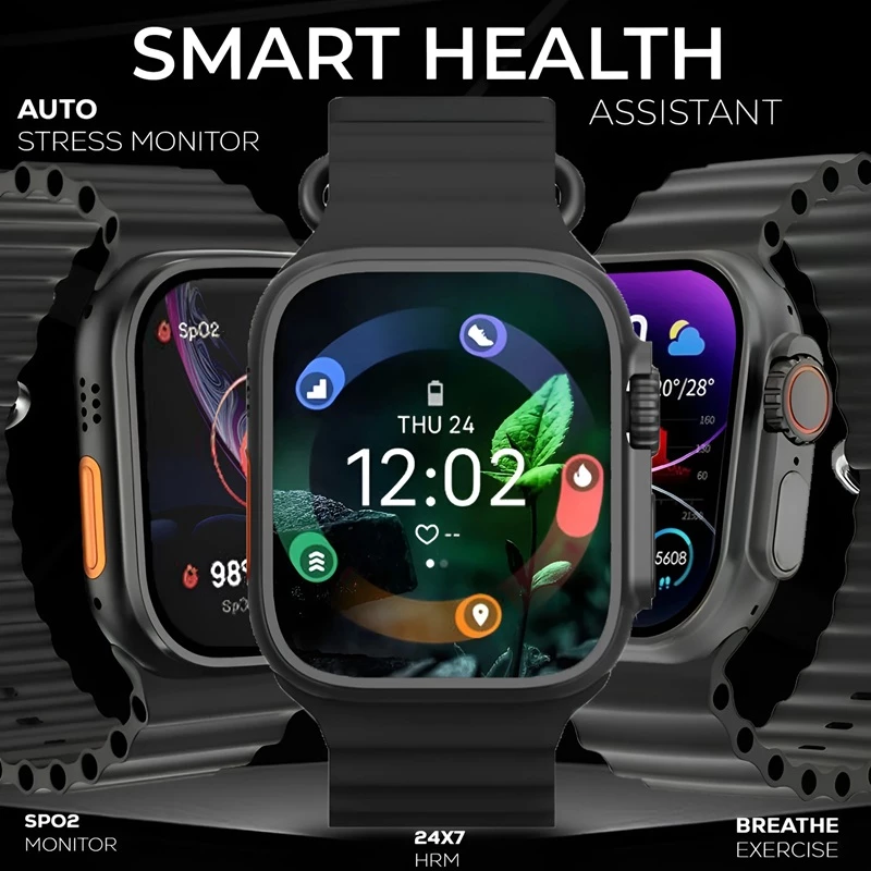 Smartwatch T800 Ultra 2 me Ekran 1.99 inch", 100+ Sports Modes dhe Karikim Magnetik - Black