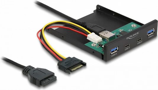 Panel frontal USB DeLOCK 3.5", 2x USB-C + 2x USB-A, 5 Gbps, i zi