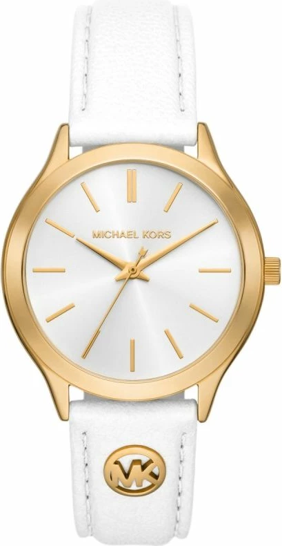 Orë dore femrash Michael Kors Slim Runway MK7544, e bardhë