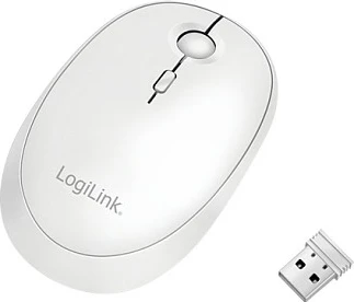 Maus LogiLink, wireless 2.4GHz & Bluetooth, 800/1200/1600 DPI, i bardhë