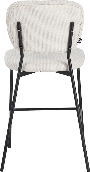 Karrige për bar Cathair, pëlhurë bouclé, ngjyrë bezhë, këmbë metalike të zeza, 48x54x100cm