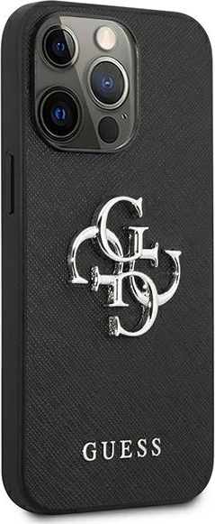 Mbështjellës Guess Saffiano 4G Big Metal Logo për iPhone 13 Pro / 13 6.1", i zi