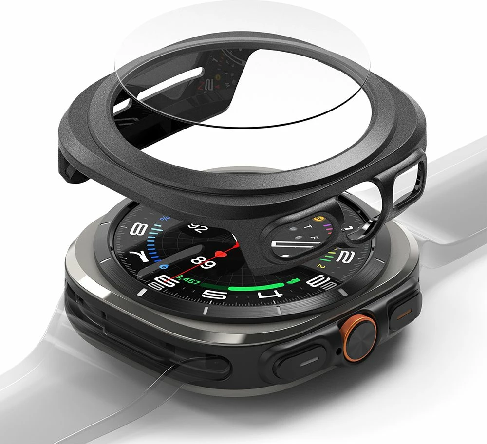 Mbështjellës + xham i temperuar Ringke për Samsung Galaxy Watch Ultra 47mm, Zi, set