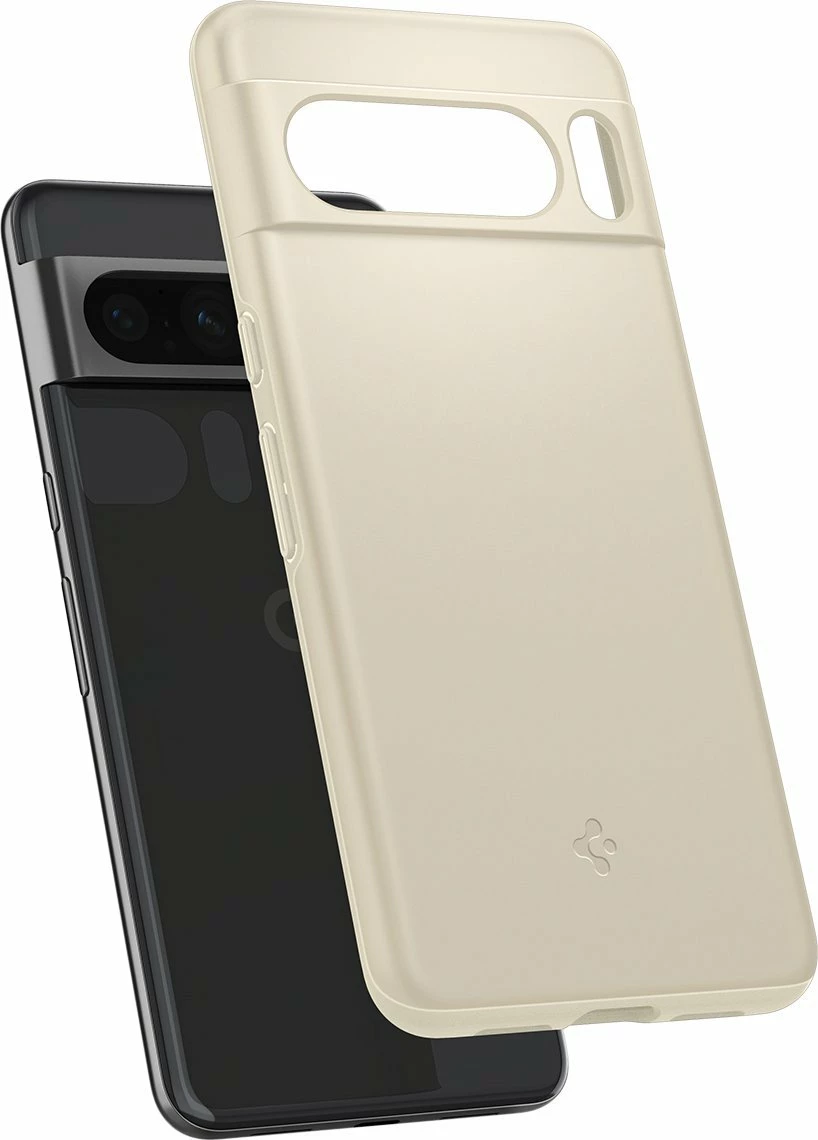 Mbështjellës Spigen Thin Fit për Google Pixel 8 Pro, TPU+PC, beige