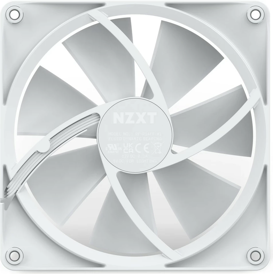 NZXT F140 RGB 140mm - e bardhë, Ftohës për shtëpizë të kompjuterit