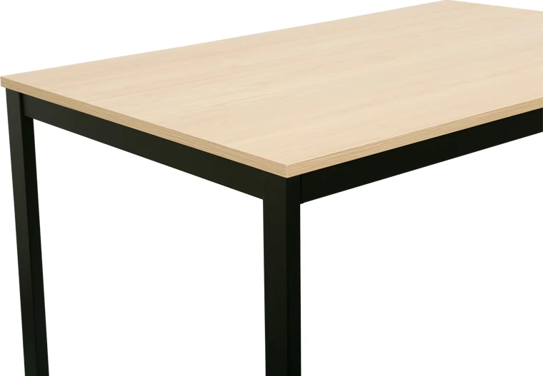 Tavolinë zgjatëse Extento, ngjyrë natyrale, këmbë metalike të zeza, 120-180x74x75cm