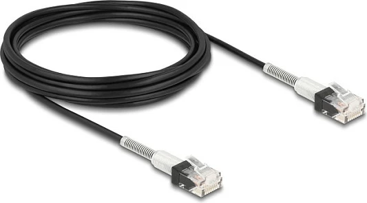 Kabllo rrjeti DeLOCK RJ45 Cat6a Slim 5m, UTP, 10Gbps, e zezë