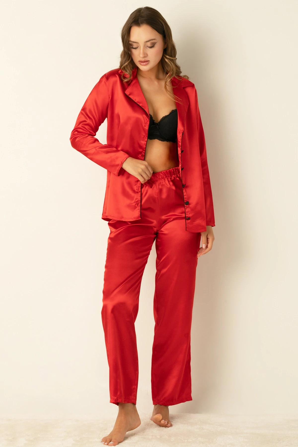 Set pizhamash për gra, Jumeon, 002-000905, e kuqe