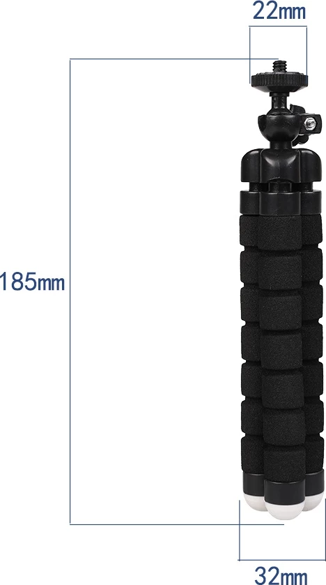 Tripod fleksibël për celular dhe kamerë selfie, Hurtel, këmbë oktapod, klips universal, kënd dhe lartësi të rregullueshme