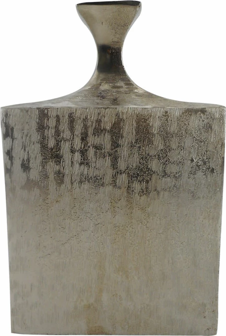 Vazo dekorative, alumin, ngjyrë argjendi, 18x9x28cm