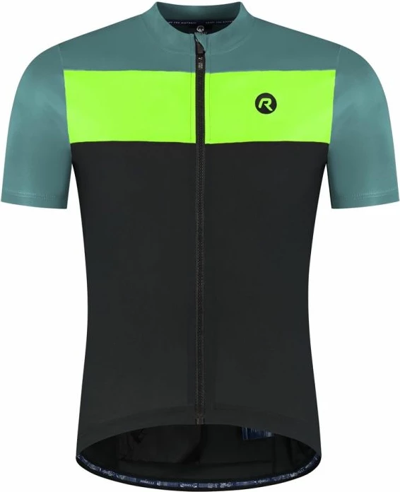 Fanellë çiklizmi për meshkuj Rogelli, e zezë-turkeze-verdhë