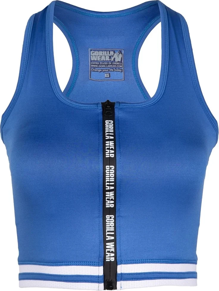 Mesa Zip Front Crop Top - Blue [Madhësia: XS]