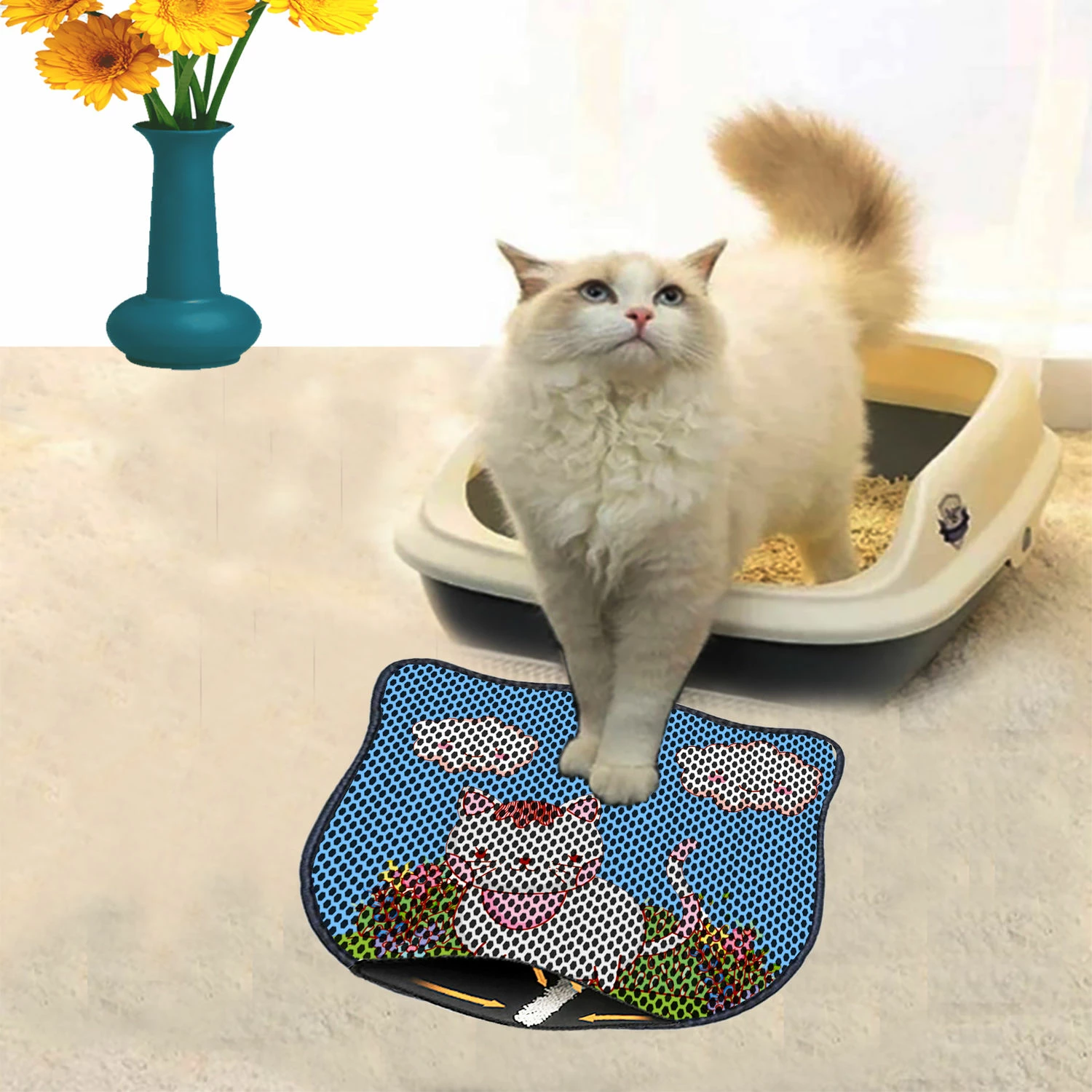 Tapet për rërë mace, shumëngjyrësh, Paws & Whiskers, Kdkafa0055