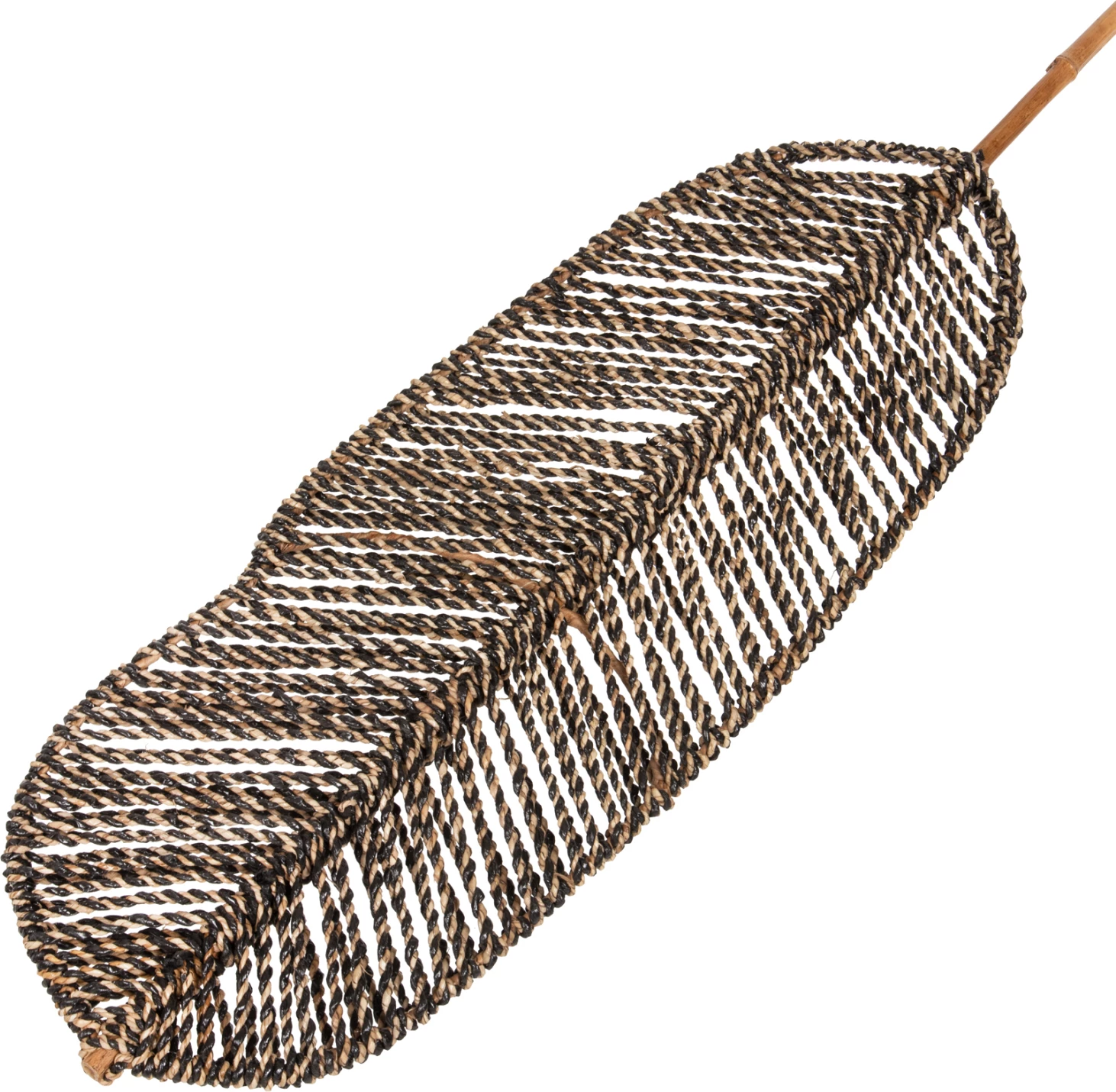 Gjethe dekorative, FH7823.02, bambu dhe bar deti, ngjyrë e zezë dhe natyrale, 30x200x3H cm