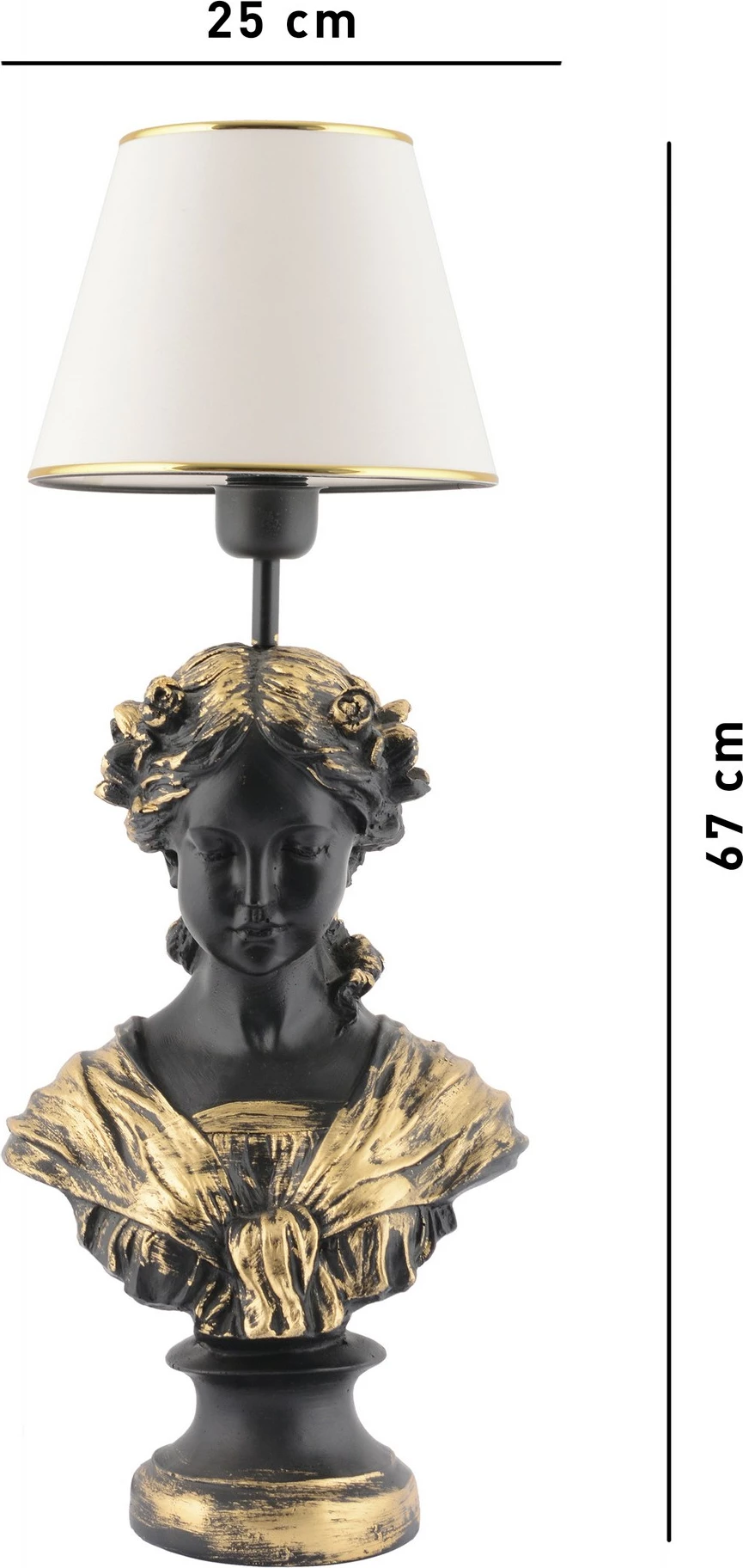 Llambë tavoline Opviq Opelya, e bardhë, e zezë, ari