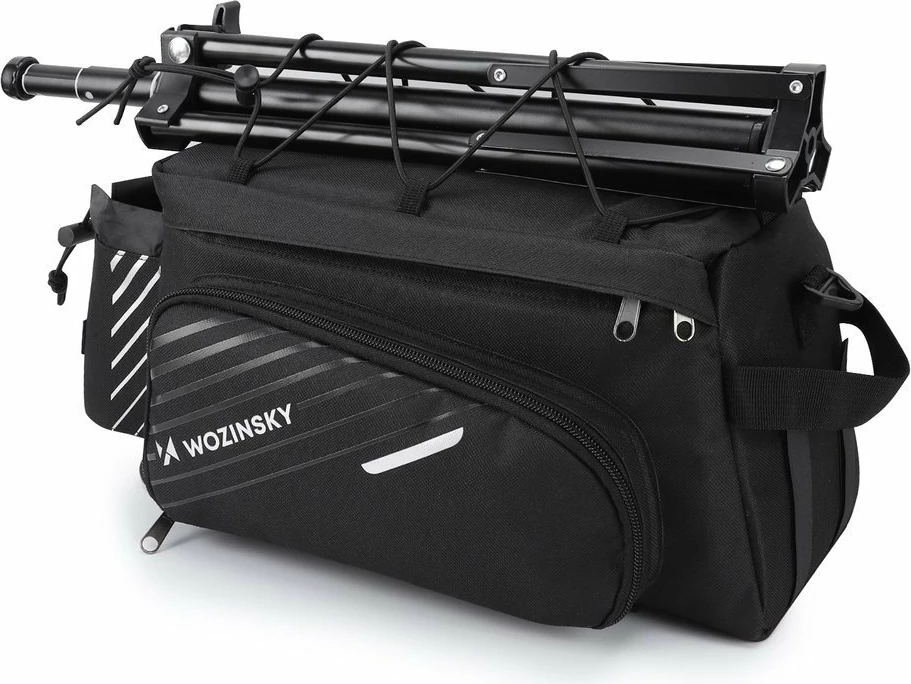 Çantë bagazhi për biçikletë Wozinsky WBB22BK, 9L, me rrip shpatulle, e zezë