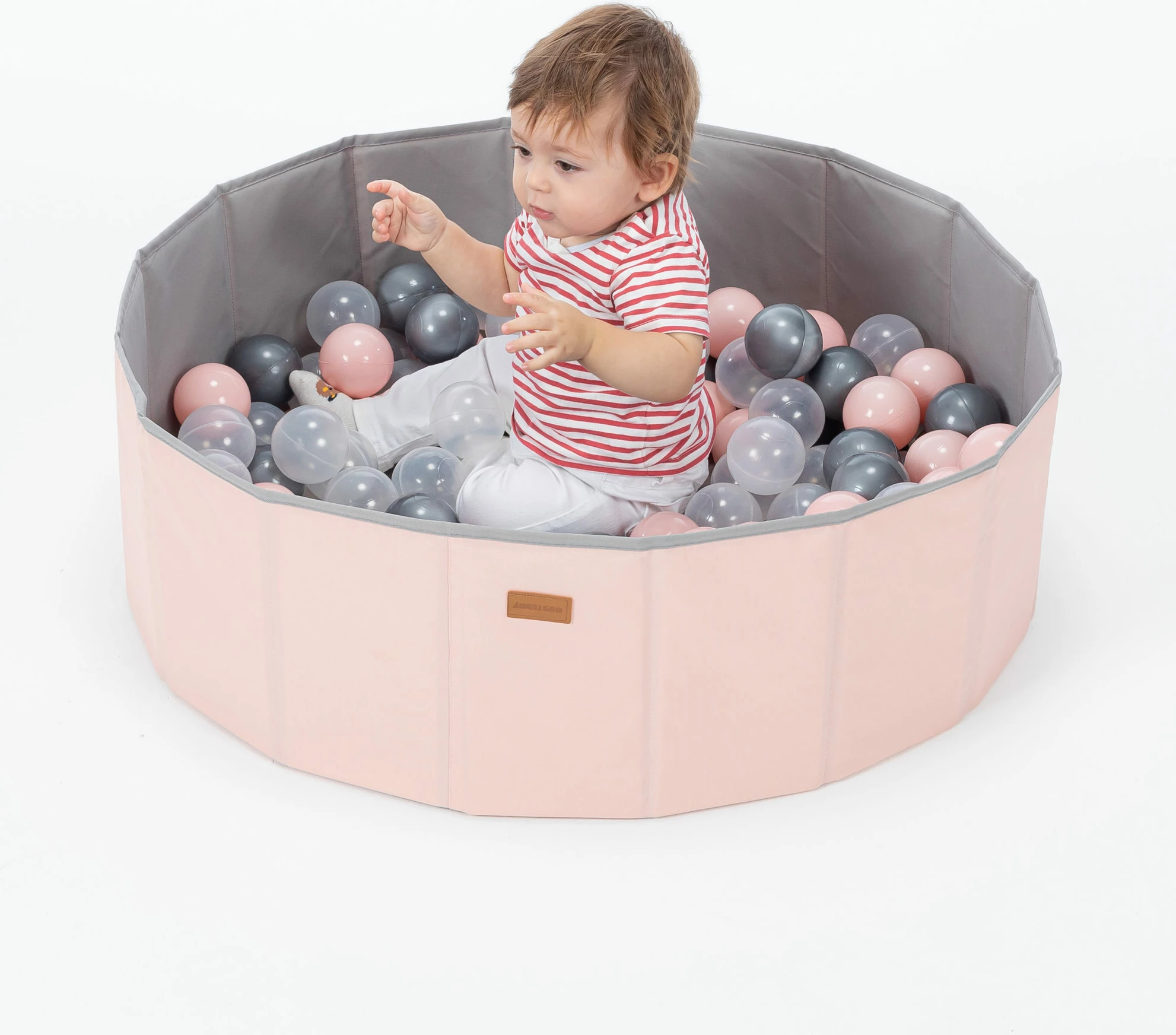 Pishinë topash për fëmijë, palosëse, ngjyrë rozë, 150 topa, Evila Originals