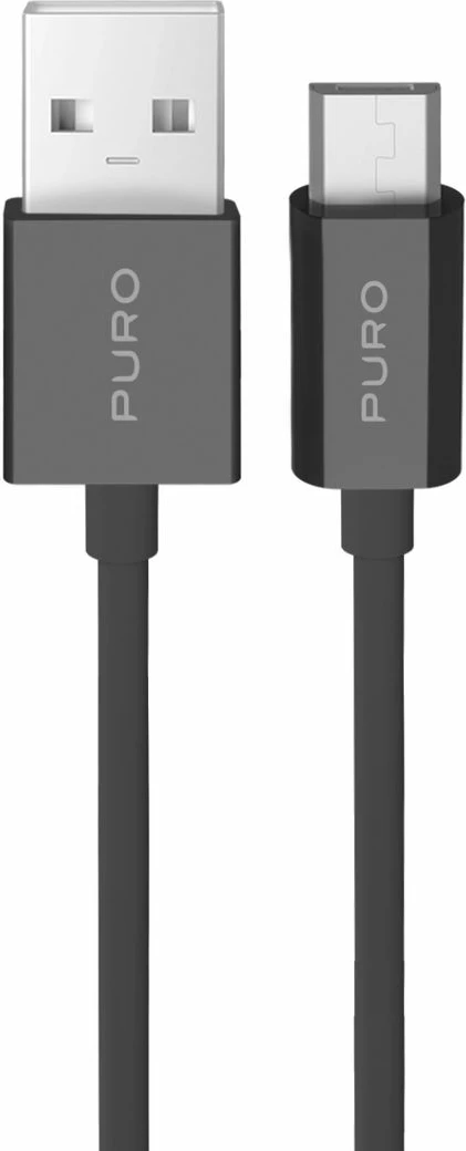 Kabllo Puro PUCM12WBLK USB-A në microUSB, 1m, 12W, e zezë
