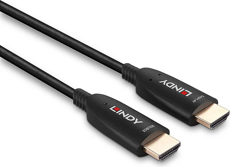 Kabëll HDMI LINDY 20m, Fibre Optike Hybrid, HDMI 2.1, 8K@60Hz, 48Gbps, i zi