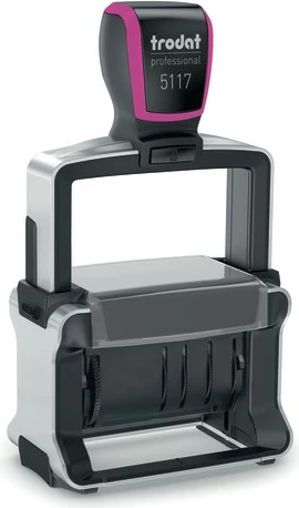 Vulë automatike Trodat 5117, tekst/datë, 4x46mm, ngjyrë e zezë, çelik inox