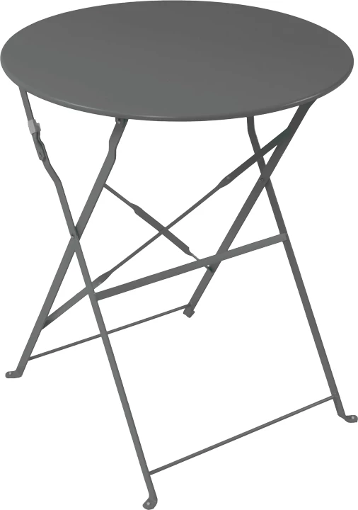 Tavolinë bistro palosëse, metal, ngjyrë antracit, D60x71cm