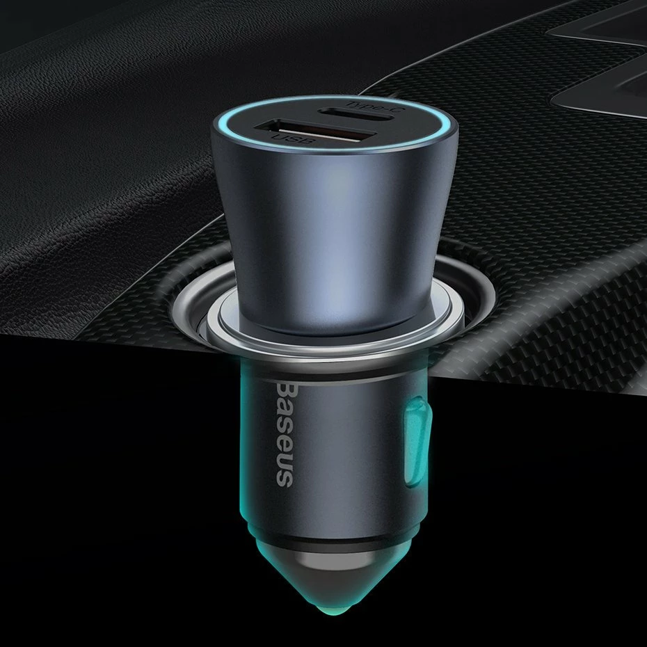 Karikues veture Baseus Golden Contactor Pro, 40W, 2 porta USB-A/USB-C, me kabllo USB-C, Gri