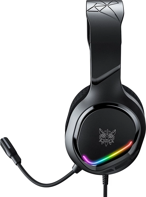Kufje gaming me mikrofon, ONIKUMA X31, 50 mm, USB + 3.5 mm, RGB, me kabllo, zi
