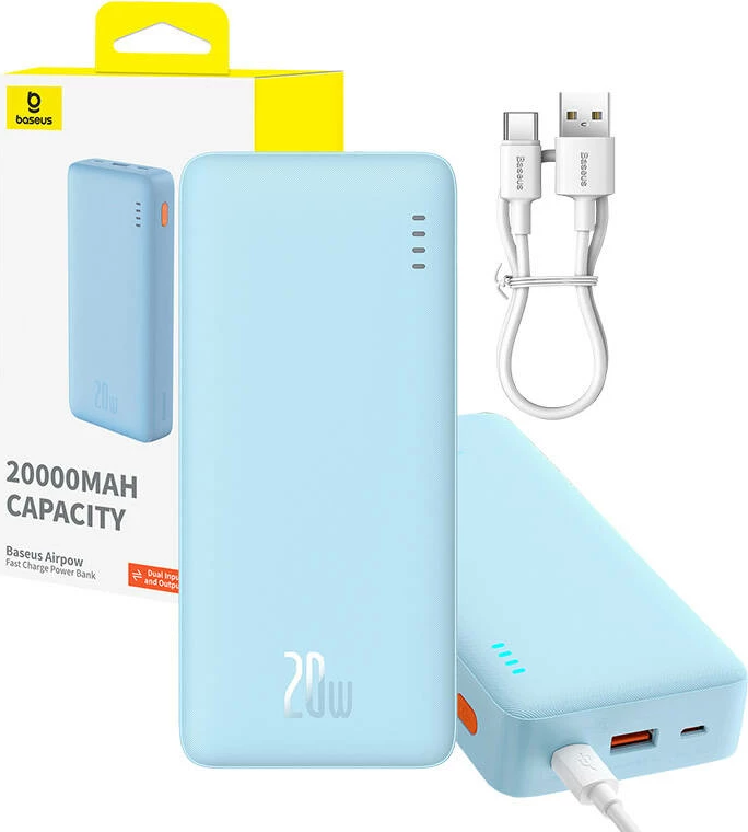 Powerbank Baseus Airpow 20000mAh 20W, kaltër