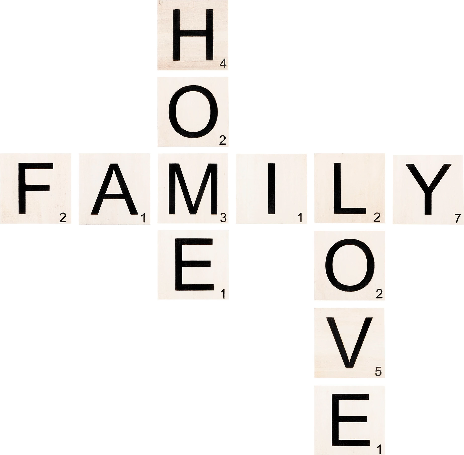 Aksesor dekorativ prej druri për mur, Wallity, set Scrabble - 4