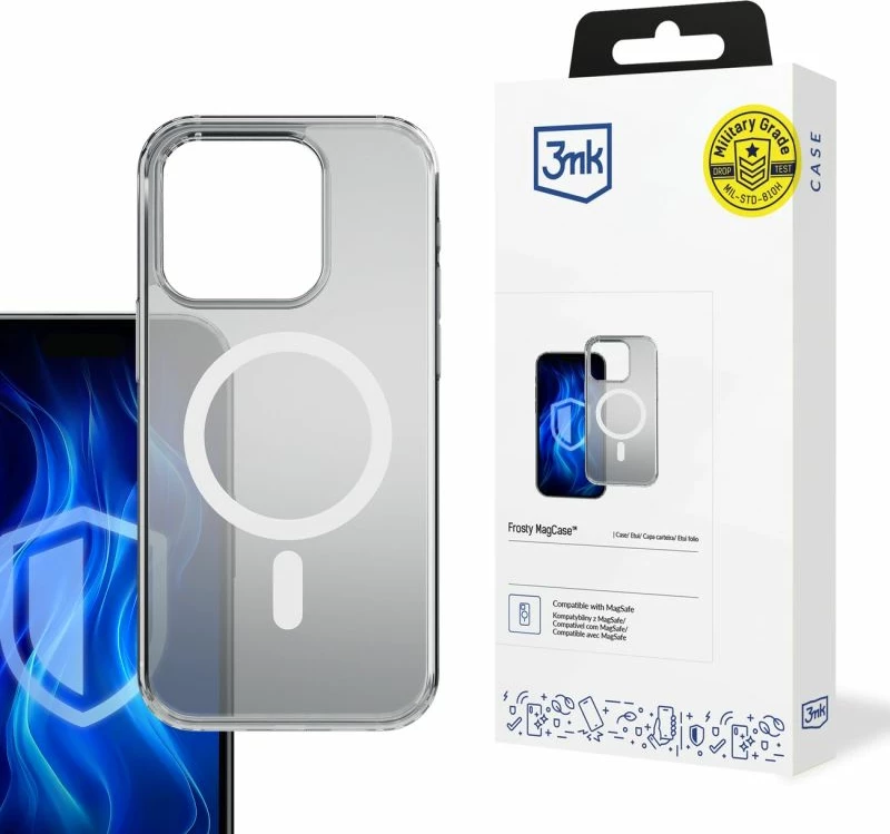 Mbrojtëse telefoni 3mk Frosty MagCase për iPhone 15 Pro Max, e bardhë
