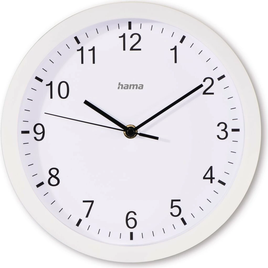 Orë muri Hama 185864, analoge, 25 cm, e bardhë