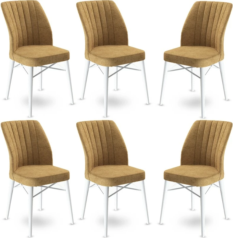 Set karrigash (6 copë) Hanah Home, Flex, kapuçino dhe e bardhë