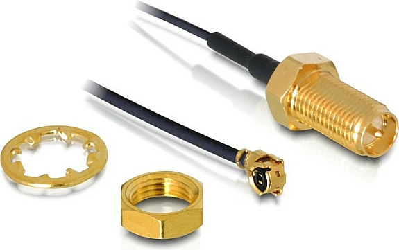 Kabllo antene DeLOCK 88408, I-PEX në RP-SMA (R-SMA), e zezë/ari