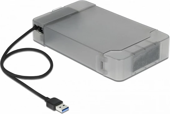 Adapter USB-A në SATA DeLOCK 64086, 6 Gbit/s, transparent