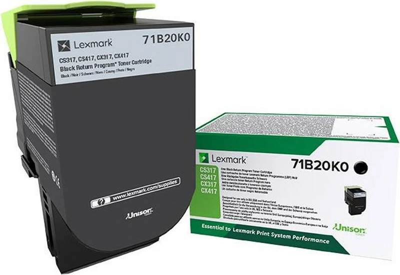 Toner Lexmark 71B20K0, i zi, për CS317/CS417/CS517/CX317/CX417/CX517, rreth 3000 faqe
