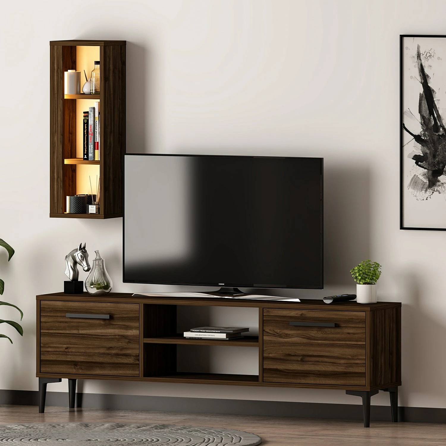 Komodë TV Skye Decor, ngjyrë arre, Bien