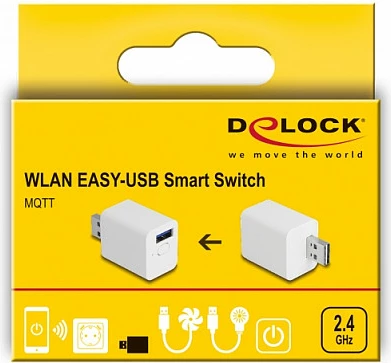 Switch USB Wi‑Fi DeLOCK 11828, 2.4GHz, 2A, Tasmota, i bardhë