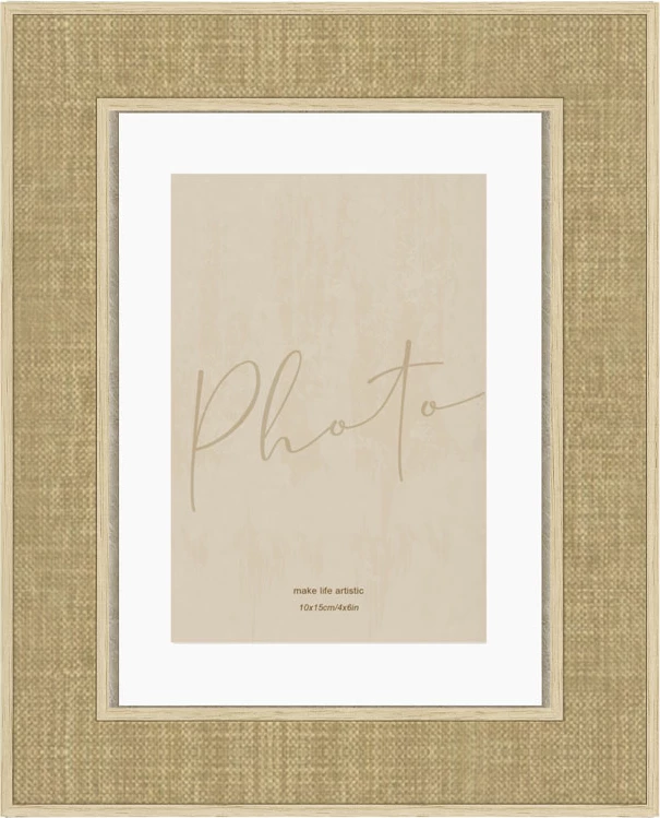 Kornizë foto LINO, MDF, xham, ngjyrë bezhë e errët/natyrale, 20.6x2x25.6cm