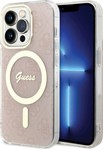 Mbështjellës Guess IML 4G MagSafe për iPhone 15 Pro, Rozë