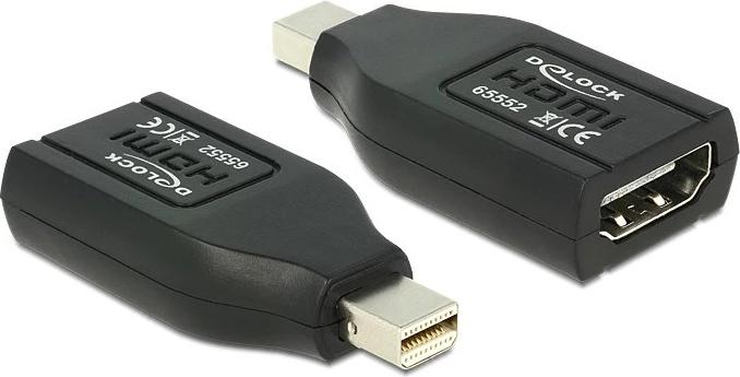 Adapter DeLOCK 65552 mini DisplayPort në HDMI, e zezë