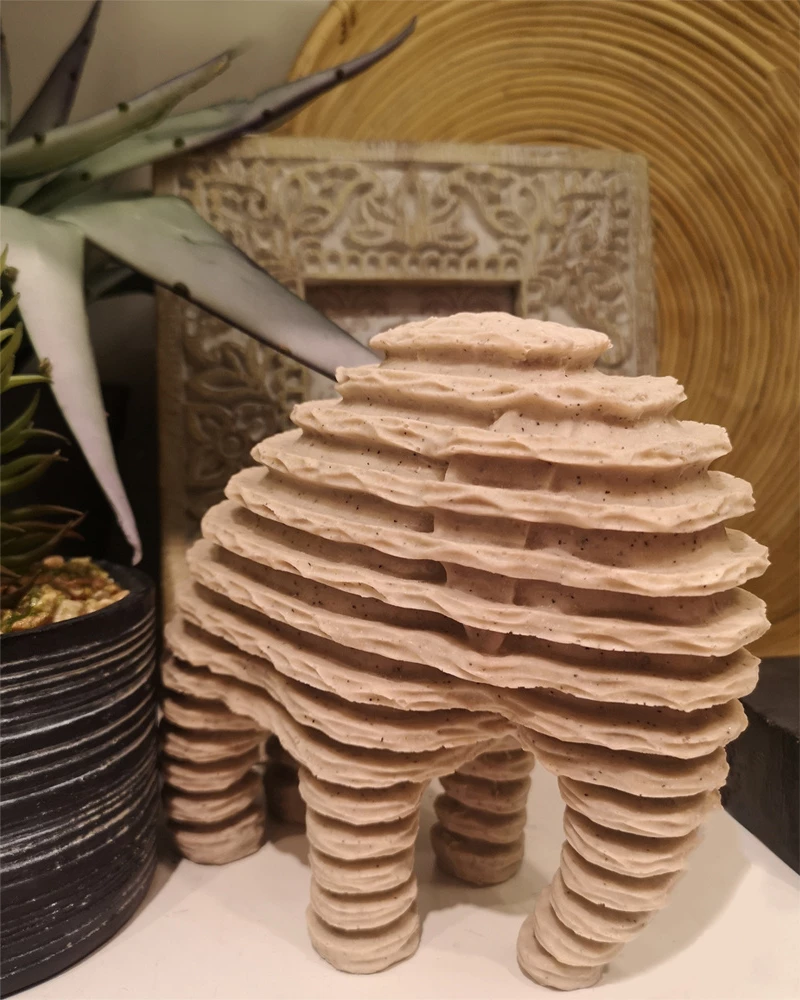 Dekor elefant Paido, polirezine, ngjyrë gri, 18x10x16cm