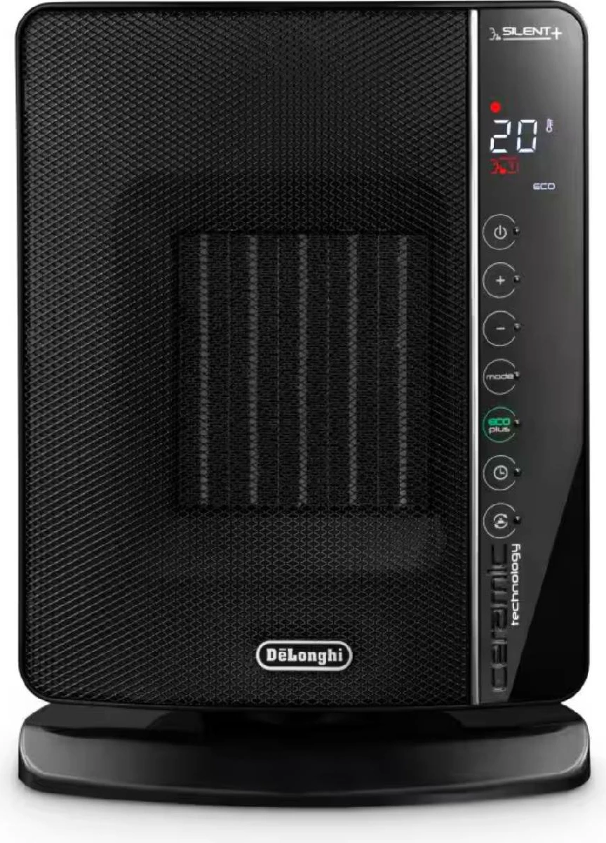 Ngrohës me ventilator, DeLonghi, DCH7993ER.BC, 2400 W, për dhoma deri 70 m³, funksion Eco, i zi