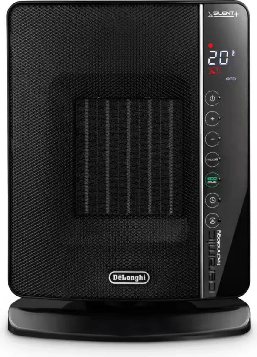 Ngrohës me ventilator, DeLonghi, DCH7993ER.BC, 2400 W, për dhoma deri 70 m³, funksion Eco, i zi