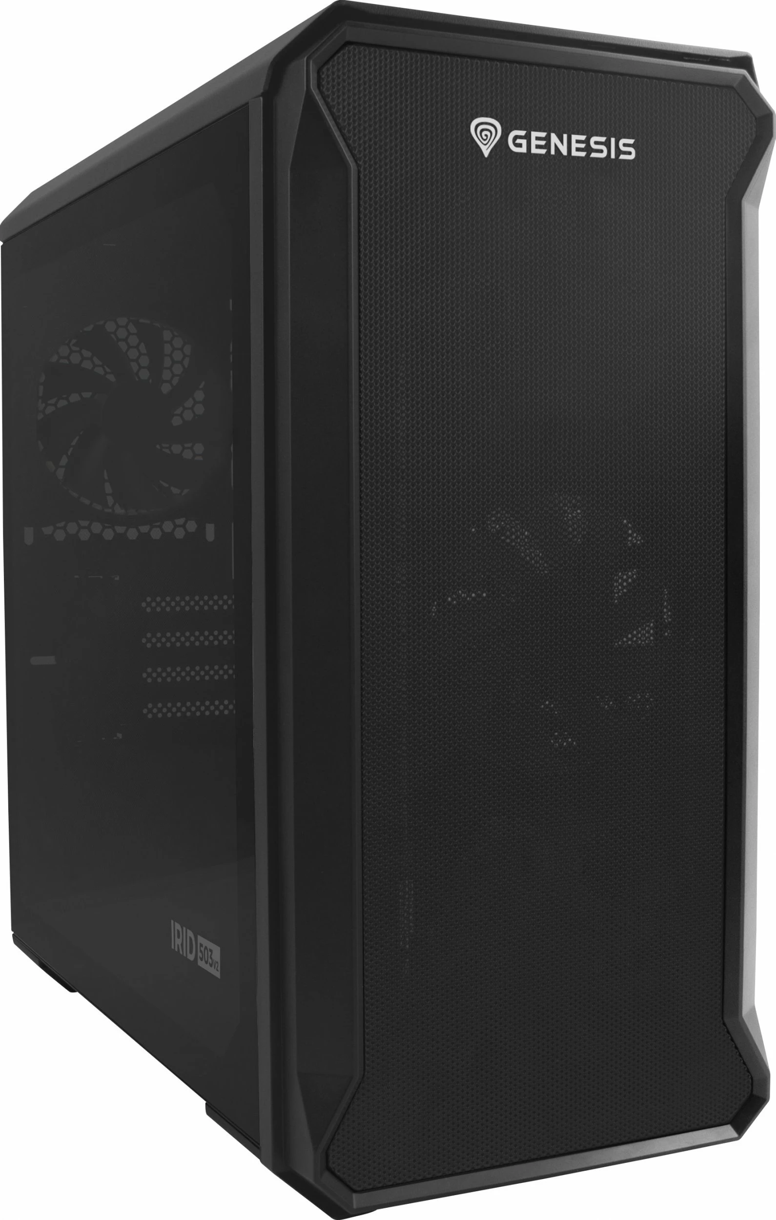 Kasë GENESIS Irid 503 V2 NPC-1558 Mini Tower, Micro-ATX/Mini-ITX, tempered glass, USB 3.0, e zezë