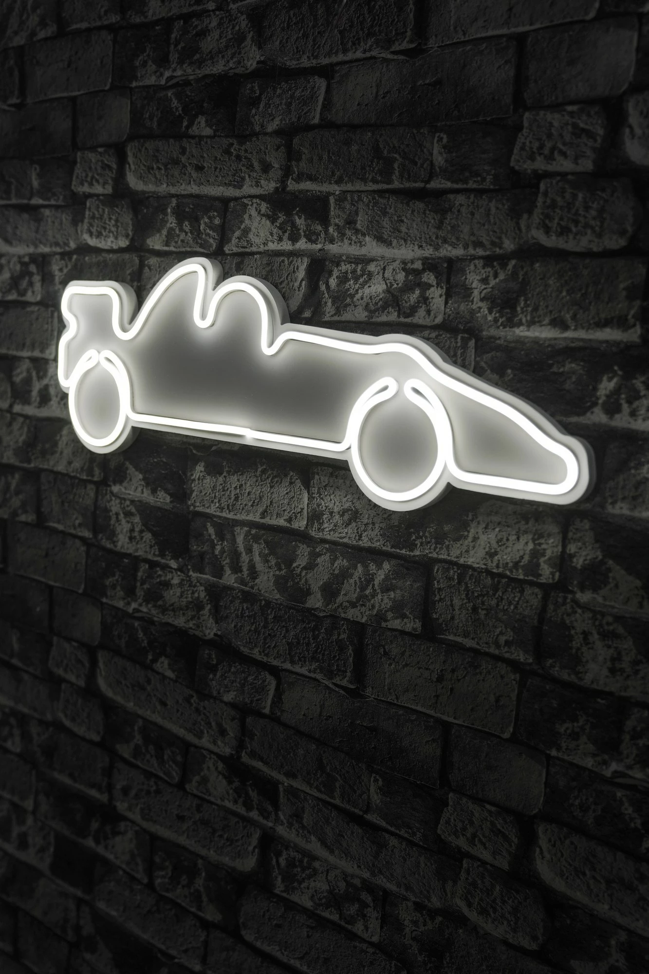 Dritë dekorative LED, plastikë, makinë garash Formula 1, e bardhë
