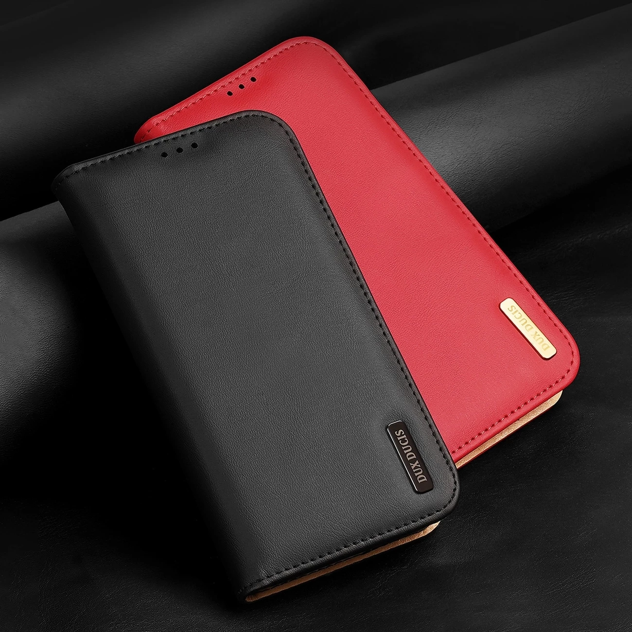 Mbështjellës Dux Ducis Hivo për iPhone 14 Pro, lëkurë natyrale, kafe